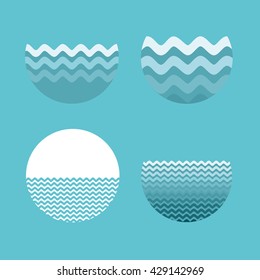 Abstract Design Creativity Background of Blue Waves, Vector Illustration