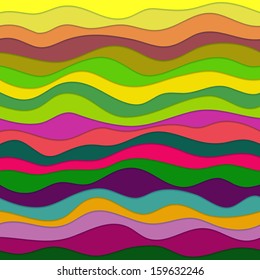 Abstract Design Creativity Background of Colorful Horizontal Waves, Vector Illustration EPS10