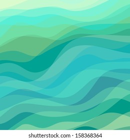 Abstract Design Creativity Background of Green Waves, Vector Illustration EPS10