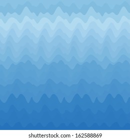 Abstract Design Creativity Background of Horizontal Blue Waves, Vector Illustration