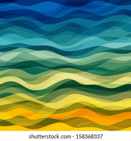 Abstract Design Creativity Background of Yellow and Green Waves, Vector Illustration EPS10