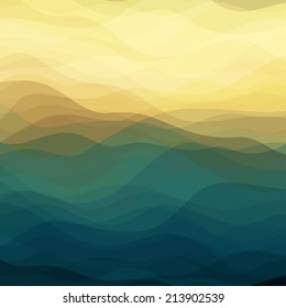 Abstract Design Creativity Vector Background of Yellow and Green Waves