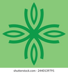 abstract design of dark green ceramic or tiles on a light green background