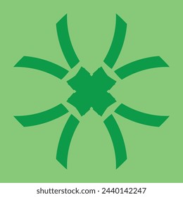 abstract design of dark green ceramic or tiles on a light green background