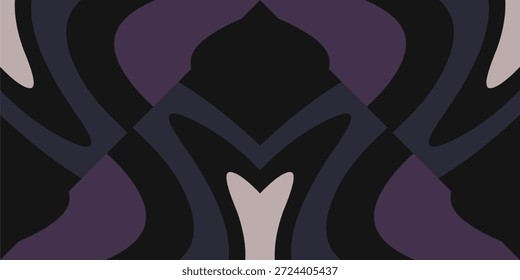 Diseño Abstractas con colores púrpura oscuro, gris y negro. Fondo de Vector con Formas onduladas.