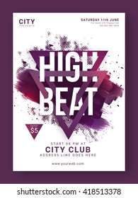 Abstract design decorated, High Beat Musical Party Template, Dance Party Flyer, Night Party Banner or Club Invitation design.