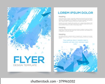 Diseño abstracto decorado el folleto profesional, la plantilla o la presentación del volante con vista frontal y posterior.