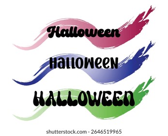 abstract design of decorative gradient brush with letter stroke design
