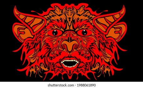 Abstract design, demon or monster illustration art, graphic pattern