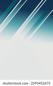 Abstract design with diagonal lines on a gradient blue background. Lines create a dynamic, modern look. Blue gradient and lines add depth and movement. Background vector.