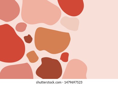 Abstract design with different geometric shapes. Modern art in warm pastel colours. Card perfect for packaging and branding design, covers, posters.