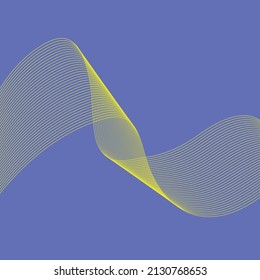 Abstract design. Digital frequency track equalizer. Stylized line art background. Colorful shiny wave with lines created using blend tool. Curved wavy line, smooth stripe.