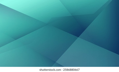 abstract design displaying overlapping geometric patterns with gradient shades of blue and green, creating a modern, calming ambiance ideal for versatile design projects or digital applications.