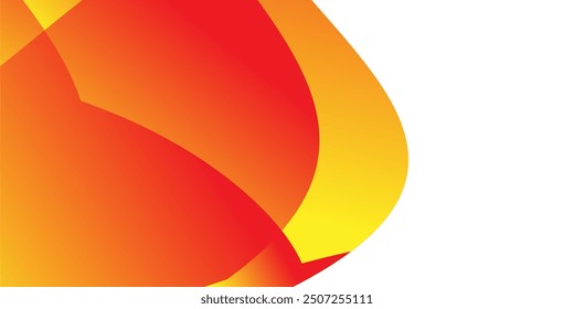 abstract design with a dominant orange color. The shapes are fluid and dynamic, creating a sense of movement and energy.