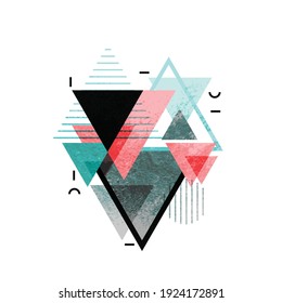 Abstract design with doodles and various shapes geometric shapes, with primitive shapes elements, modern hipster style