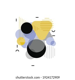 Abstract design with doodles and various shapes geometric shapes, with primitive shapes elements, modern hipster style
