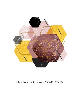 Abstract design with doodles and various shapes geometric shapes, with primitive shapes elements, modern hipster style