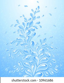 Abstract design with drops. Vector illustration.