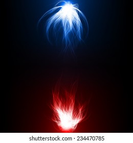 abstract design of dual color magic spells.(dual force version)