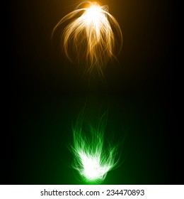 abstract design of dual color magic spells.(dual force version)