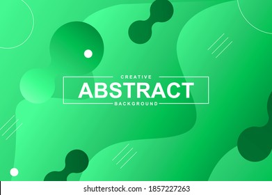 Abstract design with dynamic liquid shapes. Green fluid style background for landing page, web banner, wallpaper. Minimal composition with gradients, wavy backdrop with header vector Illustration.