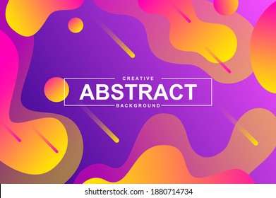 Abstract design with dynamic liquid shapes. Colorful fluid style background for landing page, web banner, wallpaper. Bright composition with gradients, wavy pattern with header vector Illustration.