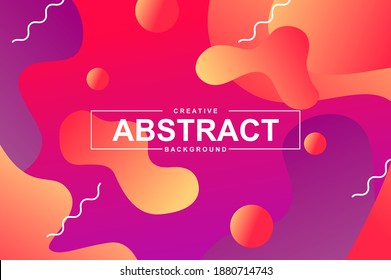 Abstract design with dynamic liquid shapes. Colorful fluid style background for landing page, web banner, wallpaper. Bright composition with gradients, wavy pattern with header vector Illustration.
