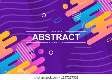 Abstract design with dynamic shapes in memphis style. Colorful creative background for landing page, web banner or wallpaper. Minimal composition, flat backdrop with header vector Illustration.