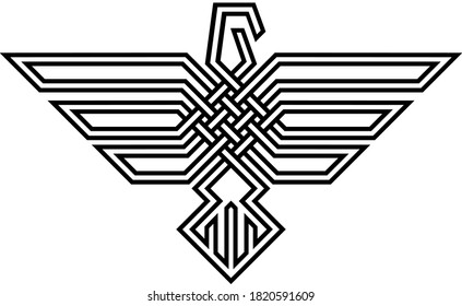 Abstract Design of Eagle with Celtic Knot Pattern Style