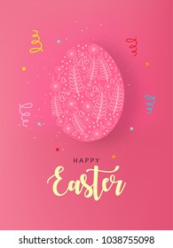 Abstract design of Easter Celebration 2018 , editable vector illustration composed of easter elements like bunny, carrots , egg and text of happy easter