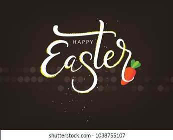 Abstract design of Easter Celebration 2018 , editable vector illustration composed of easter elements like bunny, carrots , egg and text of happy easter