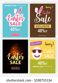 Abstract design of Easter Celebration 2018 , editable vector illustration composed of easter elements like bunny, carrots , egg and text of happy easter