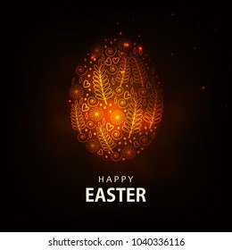 Abstract design of Easter Celebration 2018 , editable vector illustration composed of easter elements like bunny, carrots , egg and text of happy easter