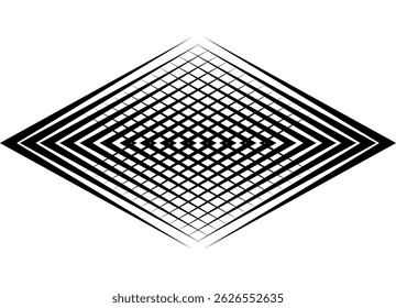 Elemento de diseño Abstractas de líneas negras sobre fondo blanco. Patrón moderno. Vector de fondo. Rombo rayado