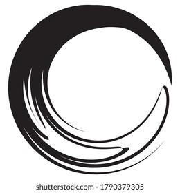 Abstraktes Design - schwarz auf weißem Hintergrund - abgerundete Spirale - Vektorgrafik