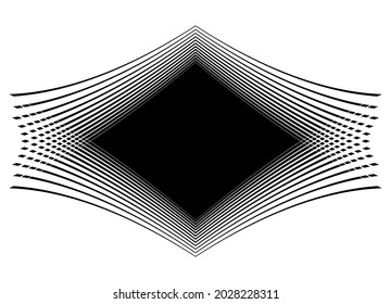 Elemento de diseño abstracto. Patrón rayado blanco y negro. Marco universal. Fondo vectorial moderno