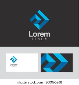 Abstract design element with business card template 01