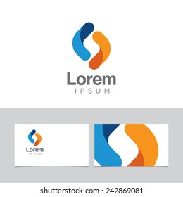 Abstract design element with business card template - 14