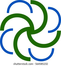 Abstract design element.  Colorful shape of twisted lines on white background.