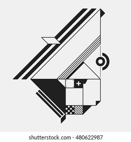 Abstract design element in constructivism style. Useful as print, illustration, poster or CD cover