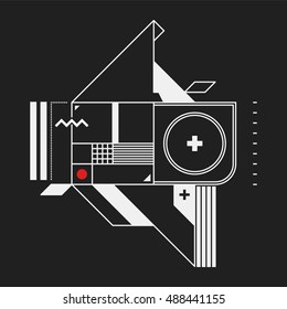 Abstract design element in constructivism style. Useful as print, illustration, poster or CD cover
