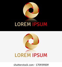Abstract design element or corporate business icons on black and white background