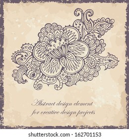 Abstract design element. Floral ta-too pattern