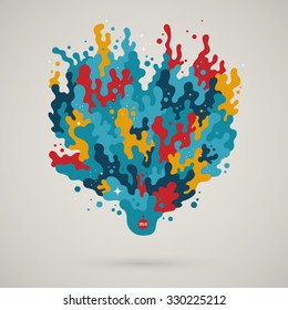 Abstract design element  with flowing liquids. EPS10