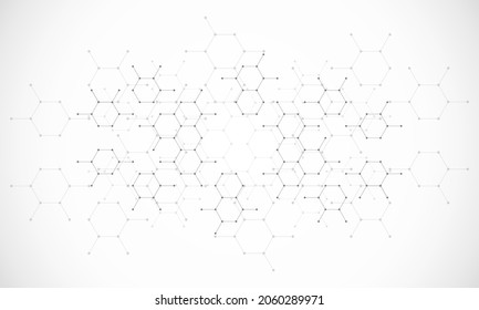 Abstract design element with geometric background and hexagons shape pattern