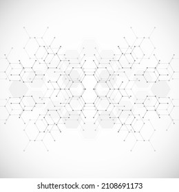 Abstract design element with geometric background and hexagons shape pattern