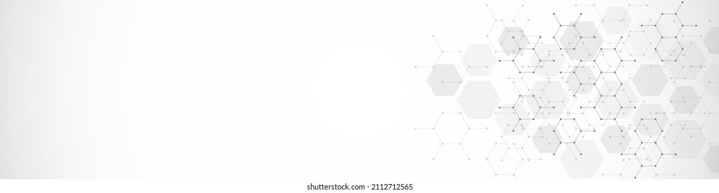 Abstract design element with geometric background and hexagons shape pattern for banner or website header template