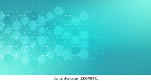 Abstract design element with geometric background of hexagons shape pattern