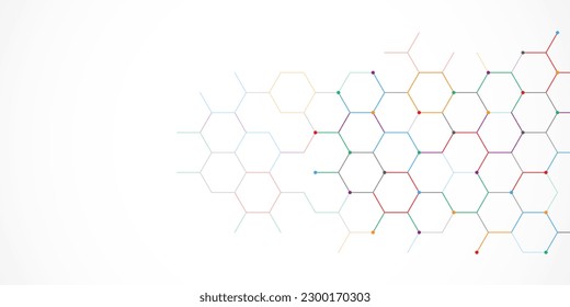 Abstract design element with geometric background of hexagons shape pattern