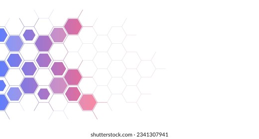 Abstract design element with geometric background of hexagons shape pattern